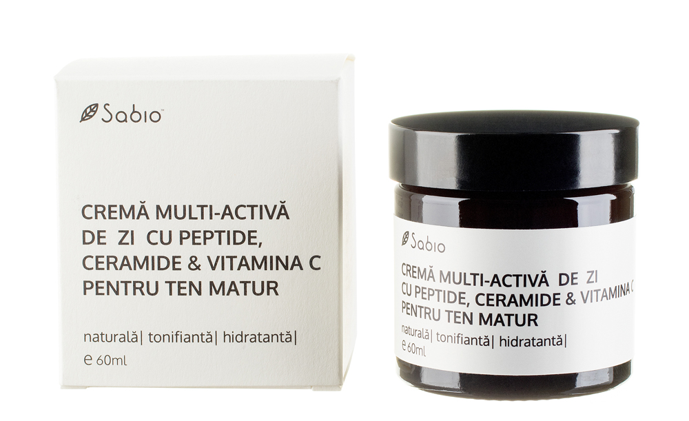 Cremă multi-activă de zi cu peptide, ceramide & vitamina C – pentru ten matur